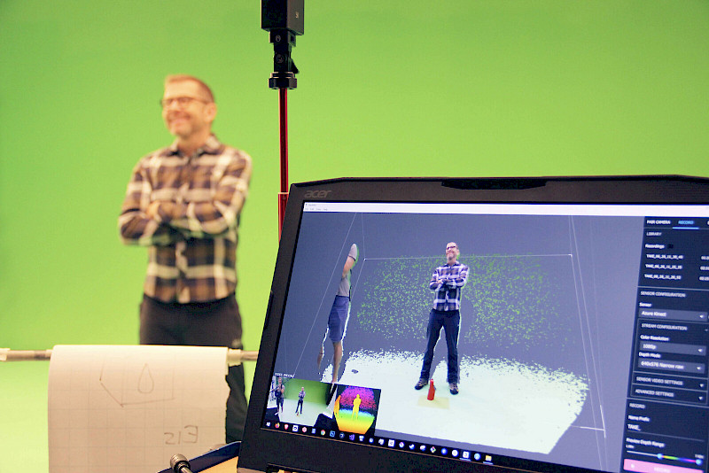 Mittels Tiefenkamera wurden die Schauspieler für die VR-Experience aufgenommen.