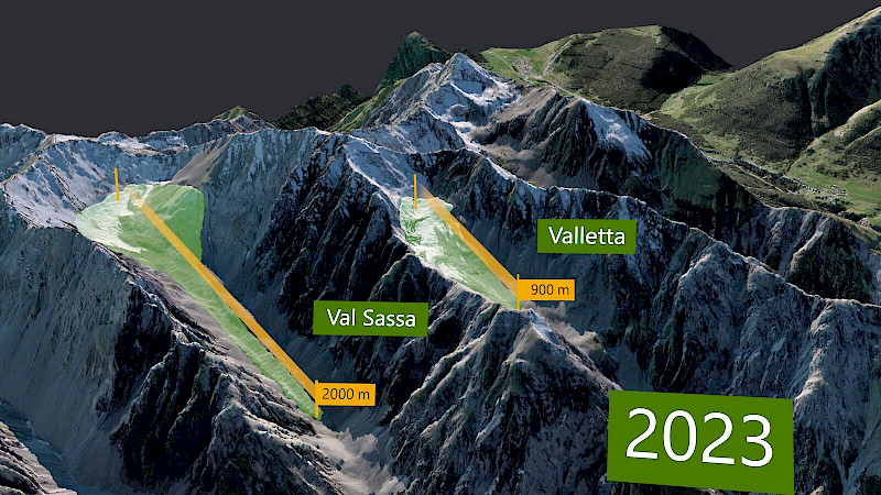 Blockgletscher Val Sassa und Valletta im Vergleich