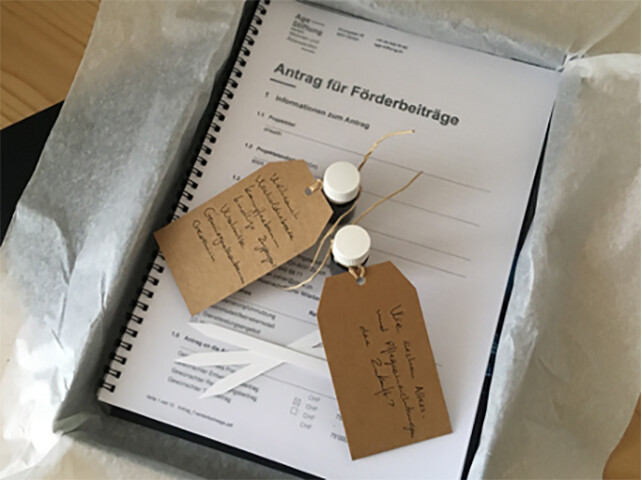 Finanzierungsantrag für die Age-Stiftung mit Duftkompositionen.