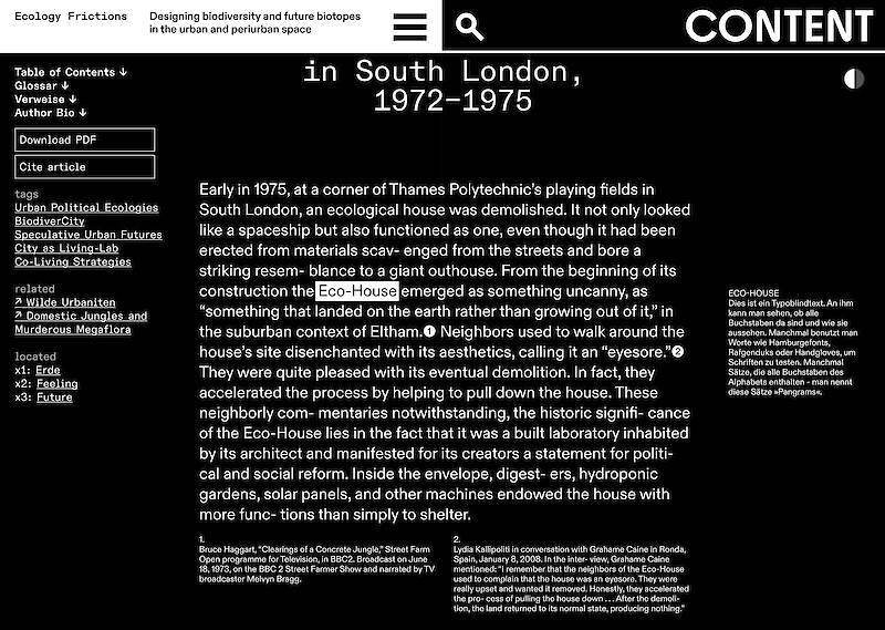 Ecology Frictions Webpub, draft: visionary essay