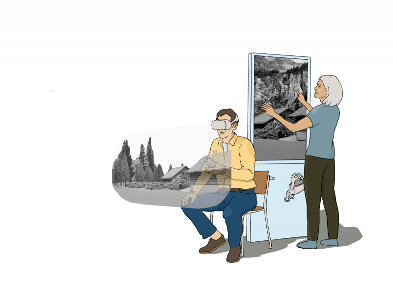 VR in Kombination mit einem interaktiven Science Poster zur immersiven Gefahrenvermittlung.