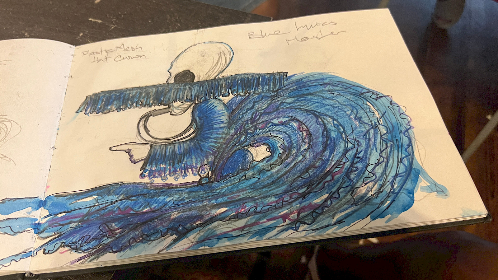 Sketches from Image nation Mas camp –  Sketches from the ideation phase of the medium carnival band, Image Nation. Image by Cherry-Ann Morgan